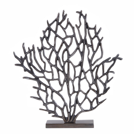 Luxe Decor Small Black Nickel Coral Sculpture | Bali & Blue