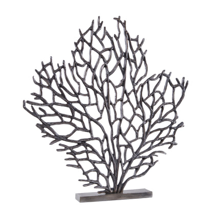 Luxe Decor Large Black Nickel Coral Sculpture