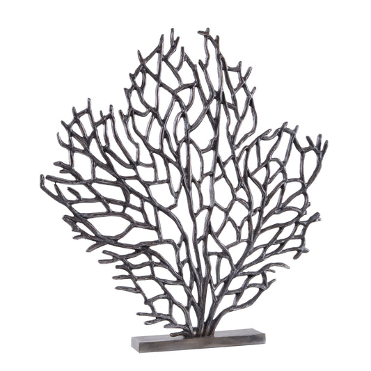 Luxe Decor Large Black Nickel Coral Sculpture