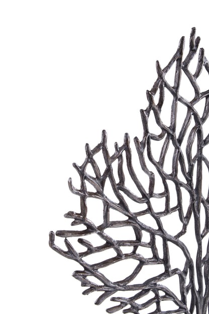 Luxe Decor Large Black Nickel Coral Sculpture