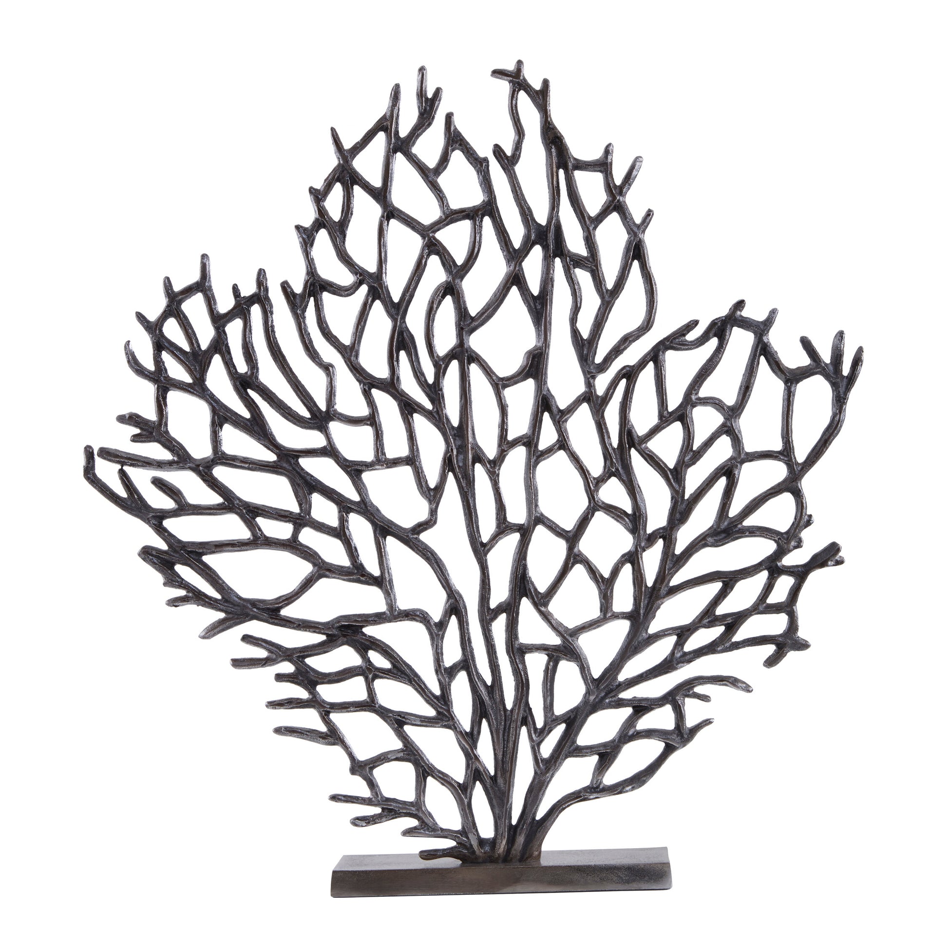 Luxe Decor Large Black Nickel Coral Sculpture | Bali & Blue