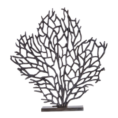 Luxe Decor Large Black Nickel Coral Sculpture | Bali & Blue