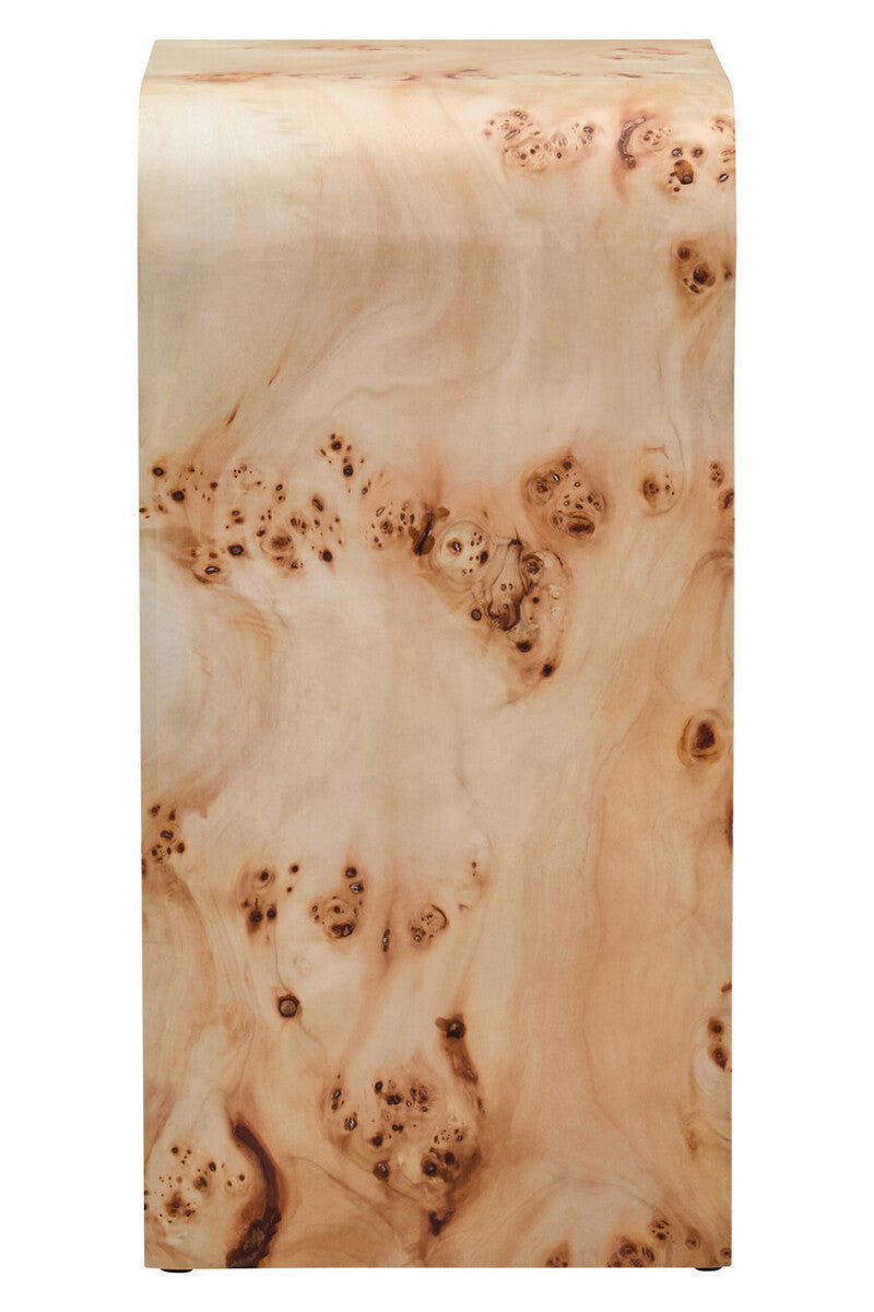 Aspen Curved Burl Wood Side Table