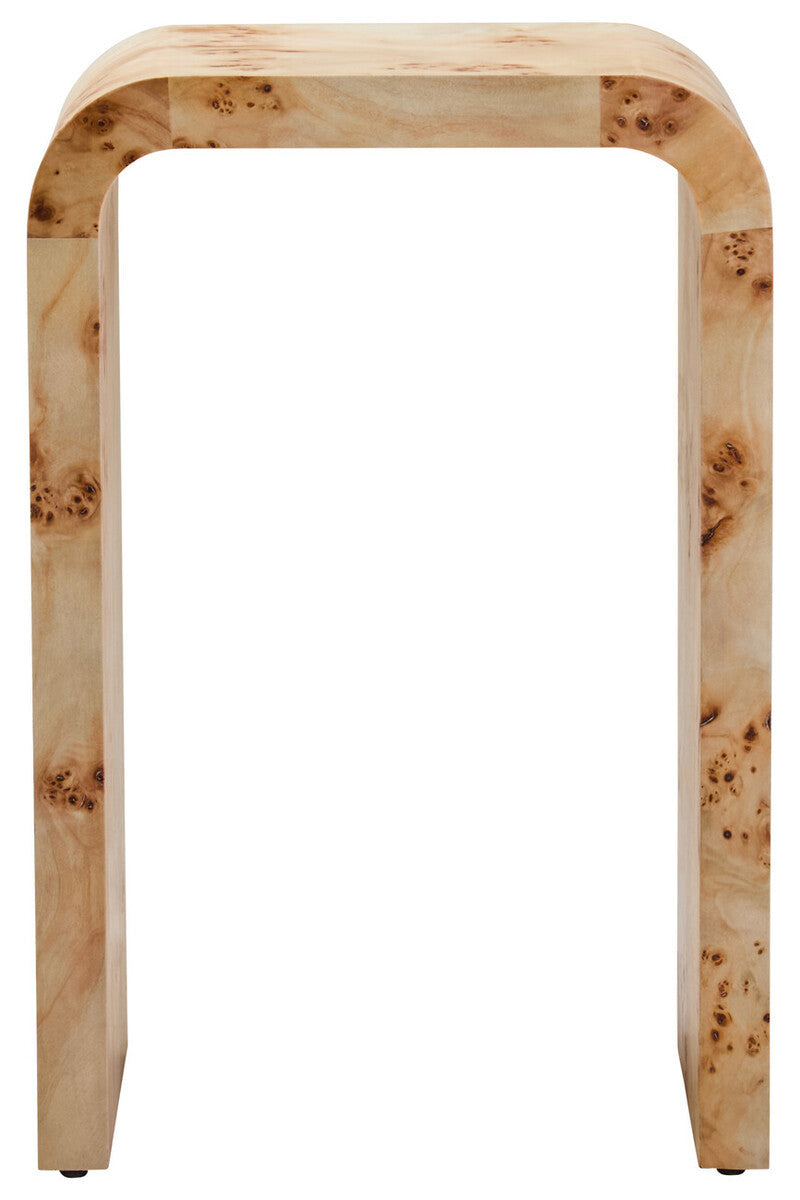 Aspen Curved Burl Wood Side Table