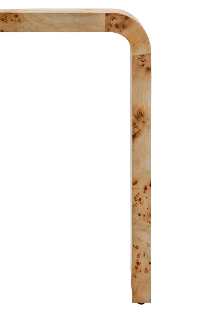 Aspen Curved Burl Wood Side Table