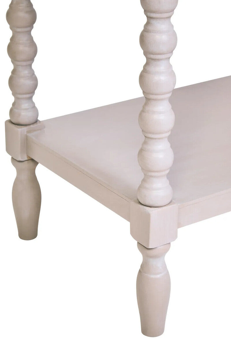 Cambridge Grey 1-Drawer Bobble Detail Wooden Bedside