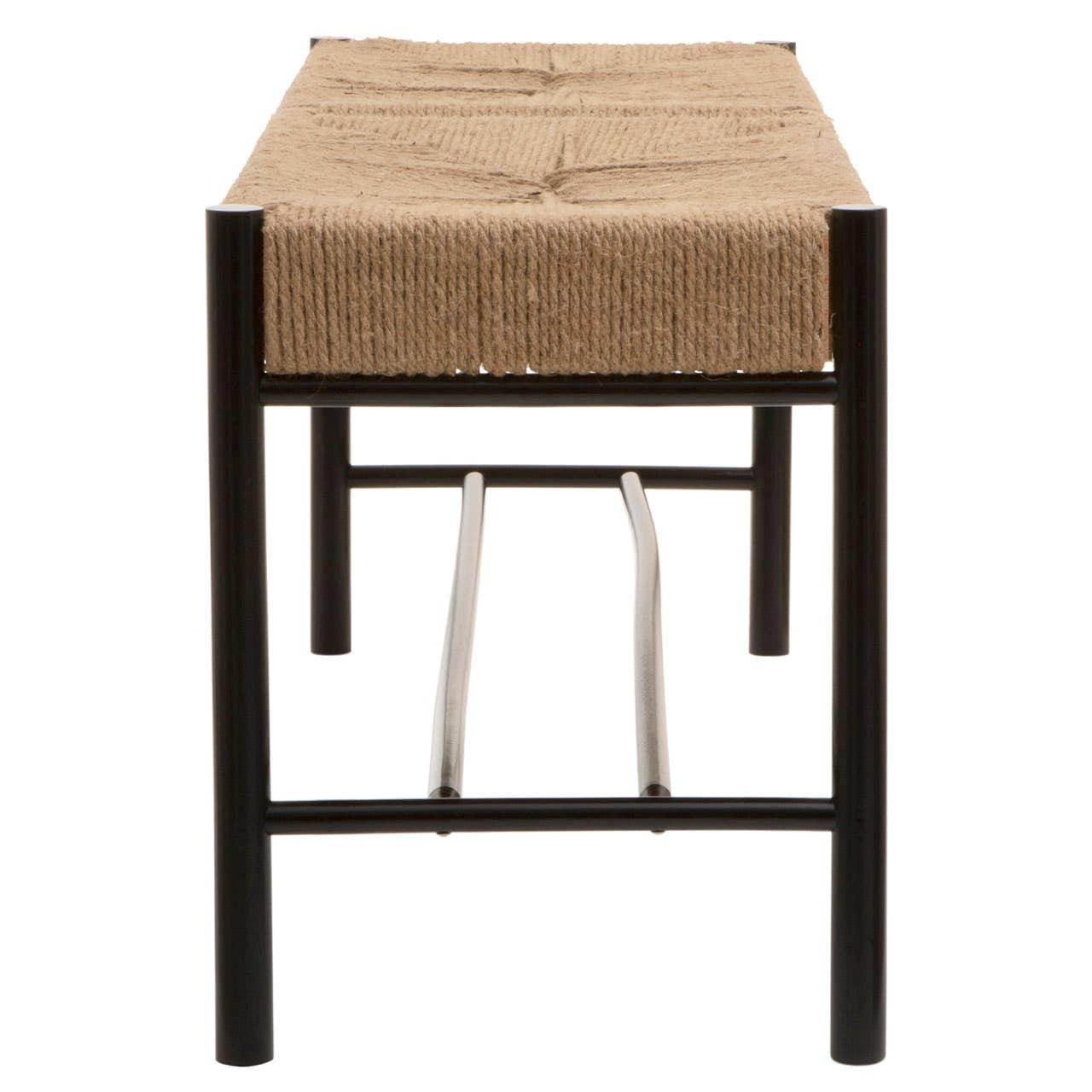 Bali Natural Rope and Black Wood Large Bench