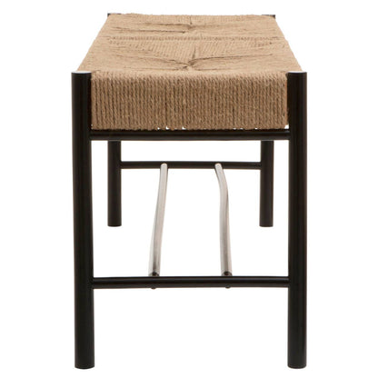 Bali Natural Rope and Black Wood Large Bench