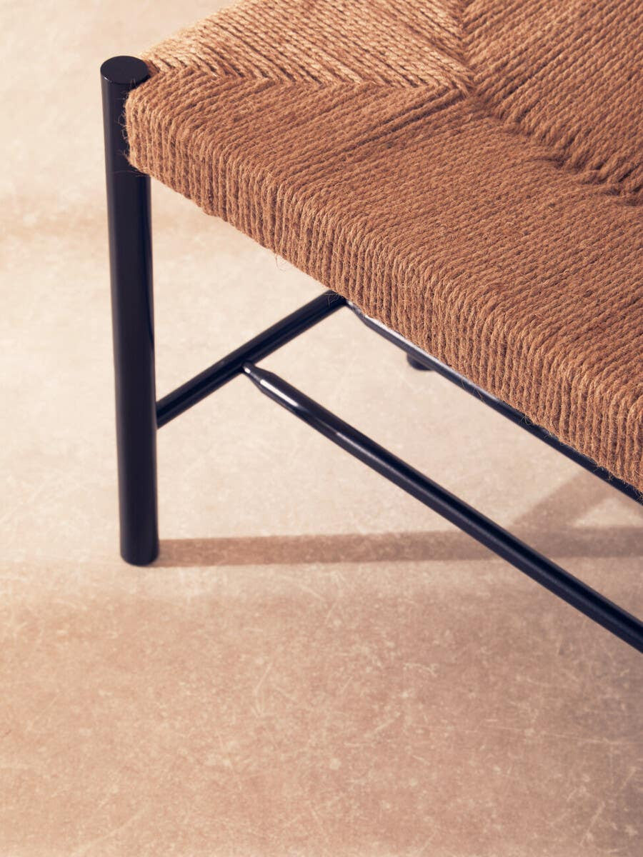Bali Natural Rope and Black Wood Large Bench
