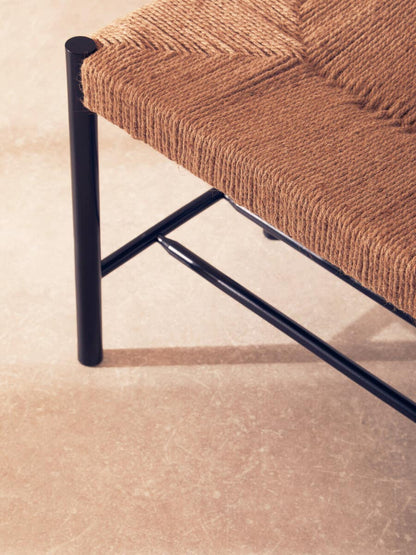 Bali Natural Rope and Black Wood Large Bench