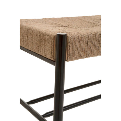 Bali Natural Rope and Black Wood Large Bench