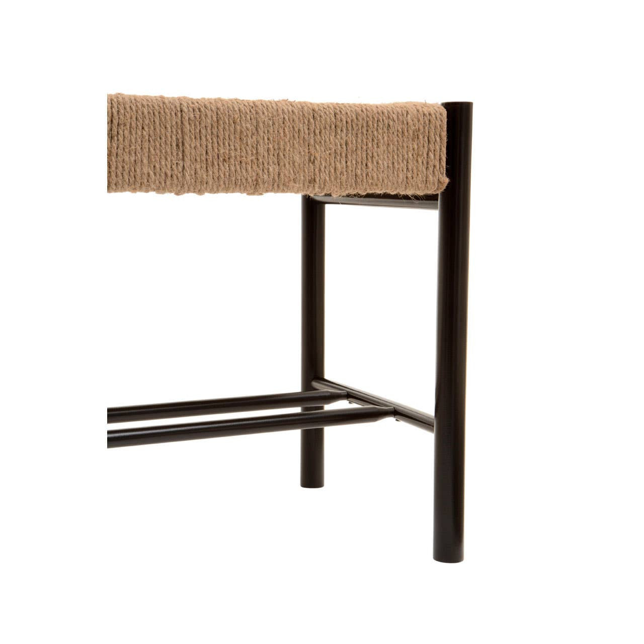Bali Natural Rope and Black Wood Large Bench