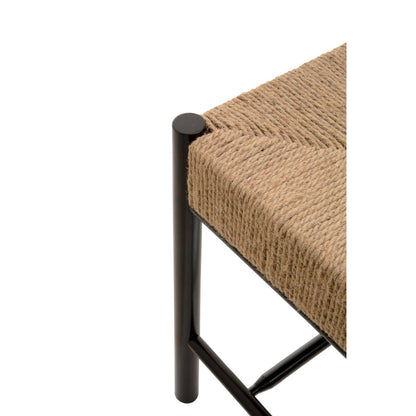 Bali Natural Rope and Black Wood Large Bench