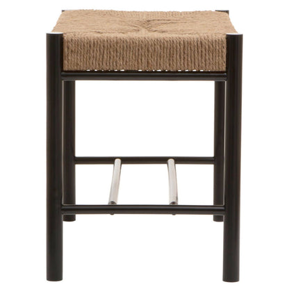 Bali Natural Rope and Black Wood Small Bench