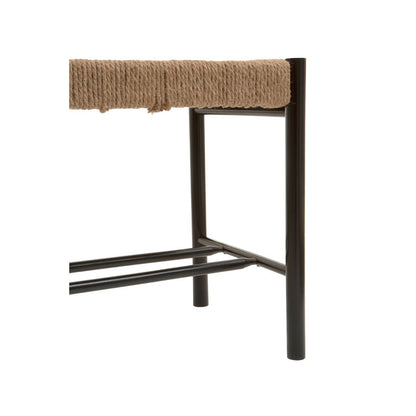 Bali Natural Rope and Black Wood Small Bench