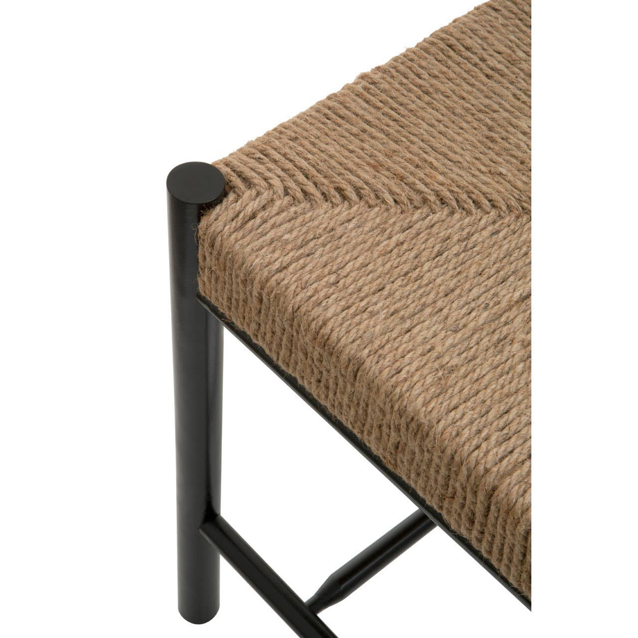 Bali Natural Rope and Black Wood Small Bench