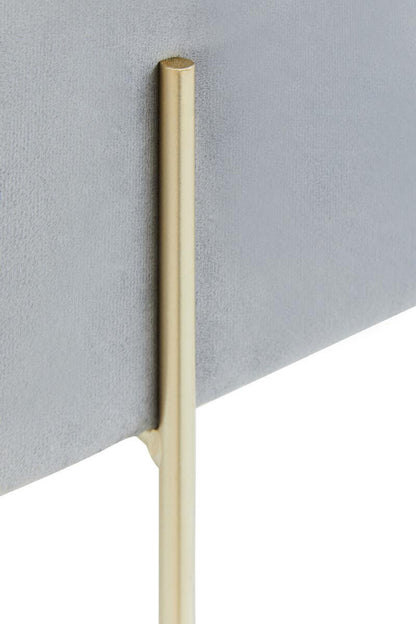 Liam Square Grey Velvet Footstool