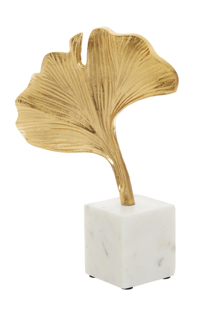 Luxe Decor Gold Ginkgo Metal Sculpture