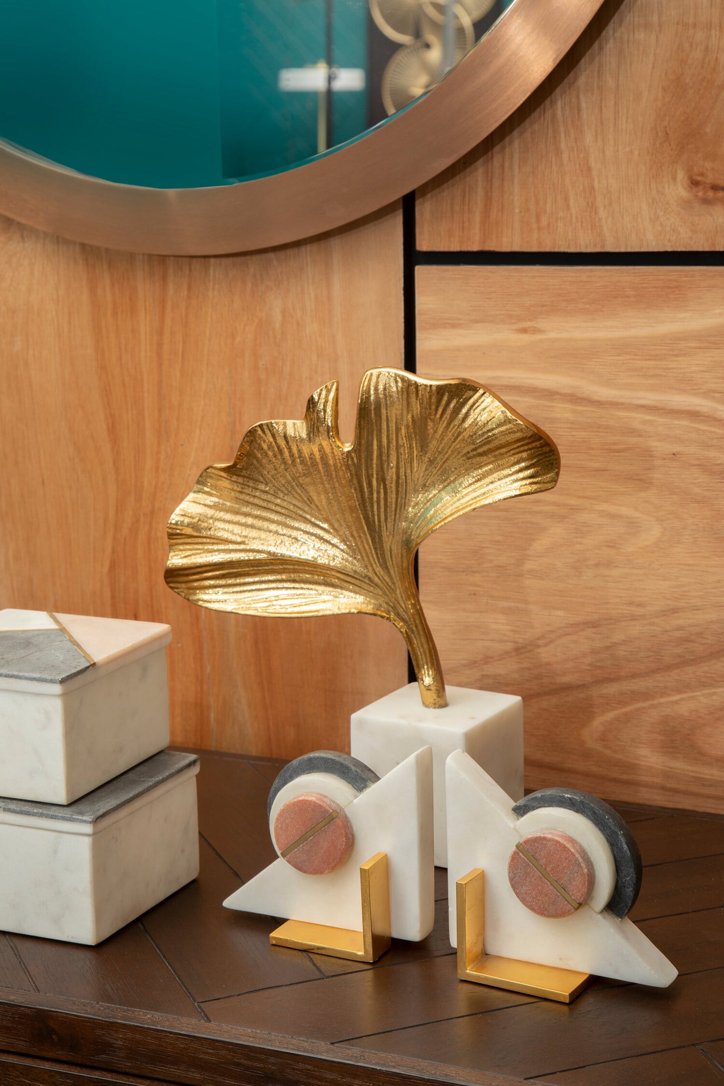 Luxe Decor Gold Ginkgo Metal Sculpture