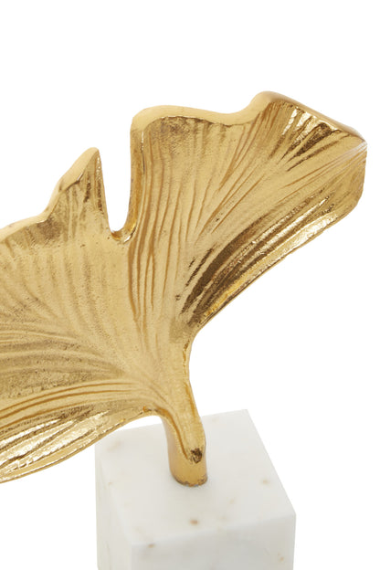 Luxe Decor Gold Ginkgo Metal Sculpture