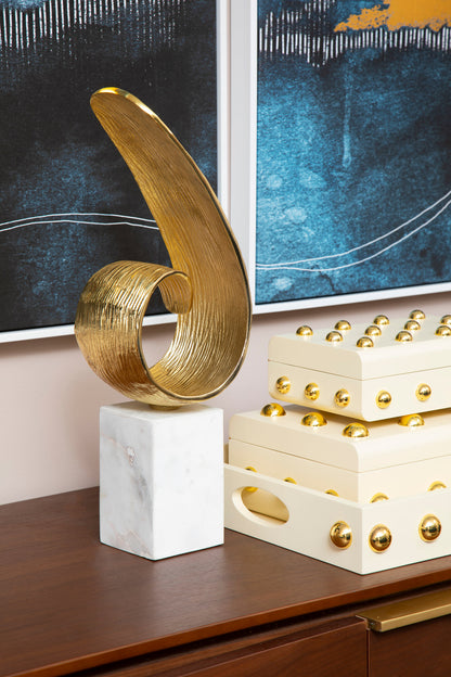 Luxe Decor Gold Curl Metal Sculpture