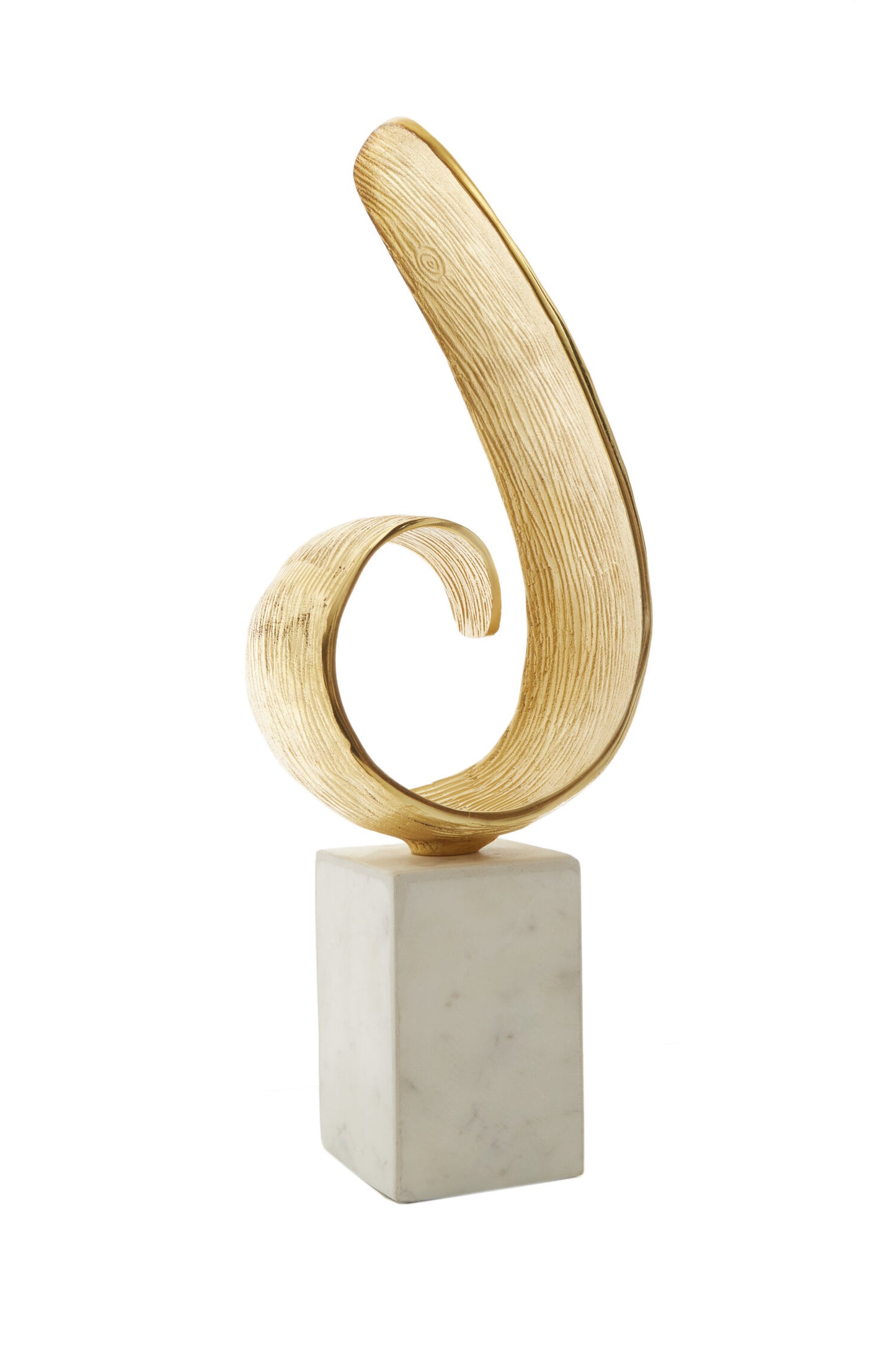 Luxe Decor Gold Curl Metal Sculpture | Bali & Blue