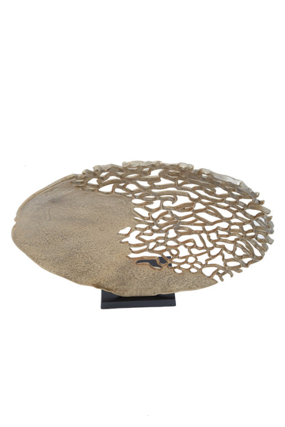 Luxe Decor Black Gold Round Metal Sculpture