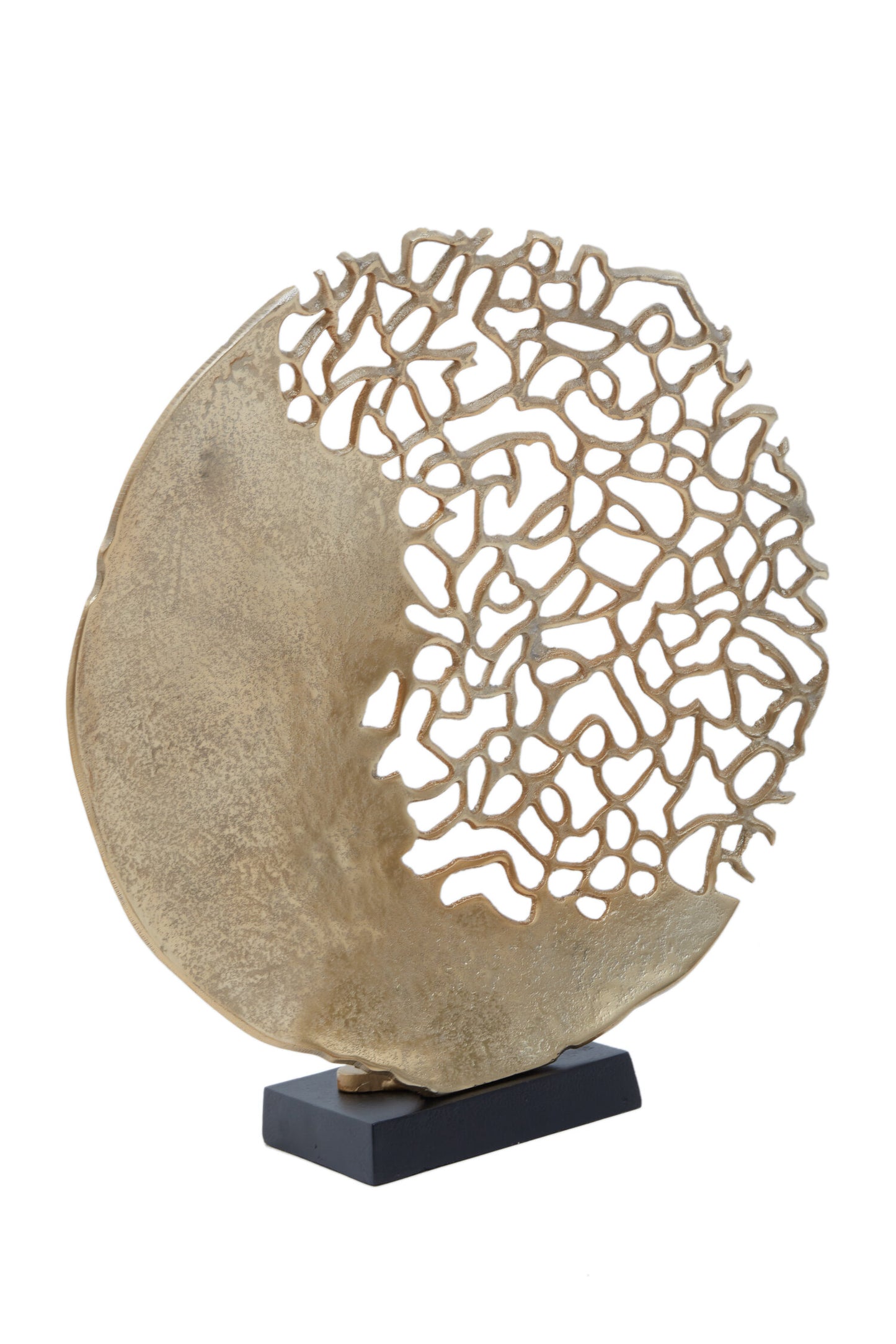 Luxe Decor Black Gold Round Metal Sculpture | Bali & Blue