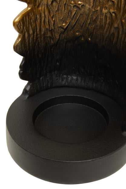 Luxe Decor Small Black Gold Ombre Candle Holder
