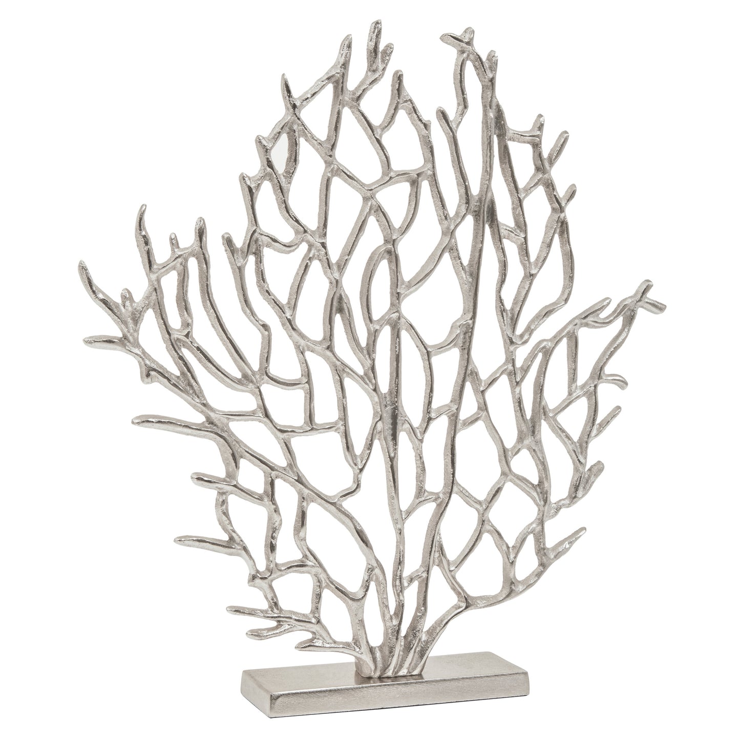 Luxe Decor Small Silver Nickel Coral Sculpture