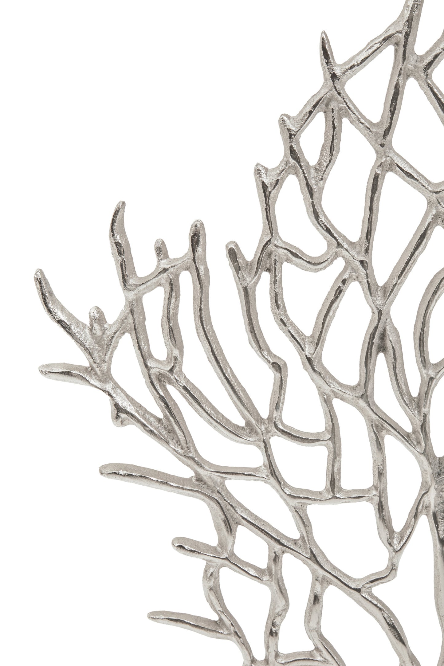 Luxe Decor Small Silver Nickel Coral Sculpture