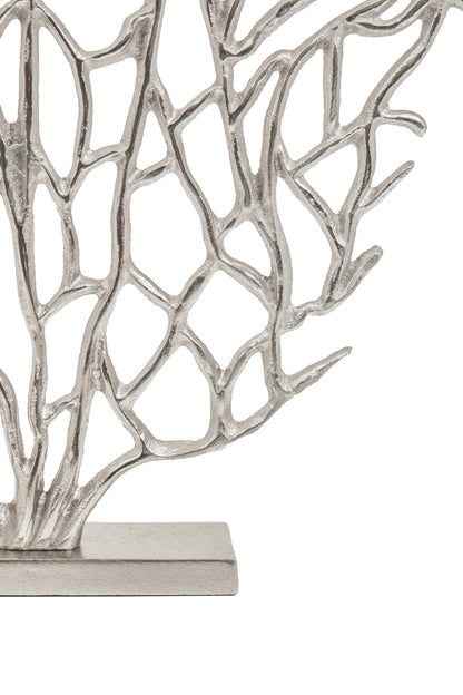 Luxe Decor Small Silver Nickel Coral Sculpture