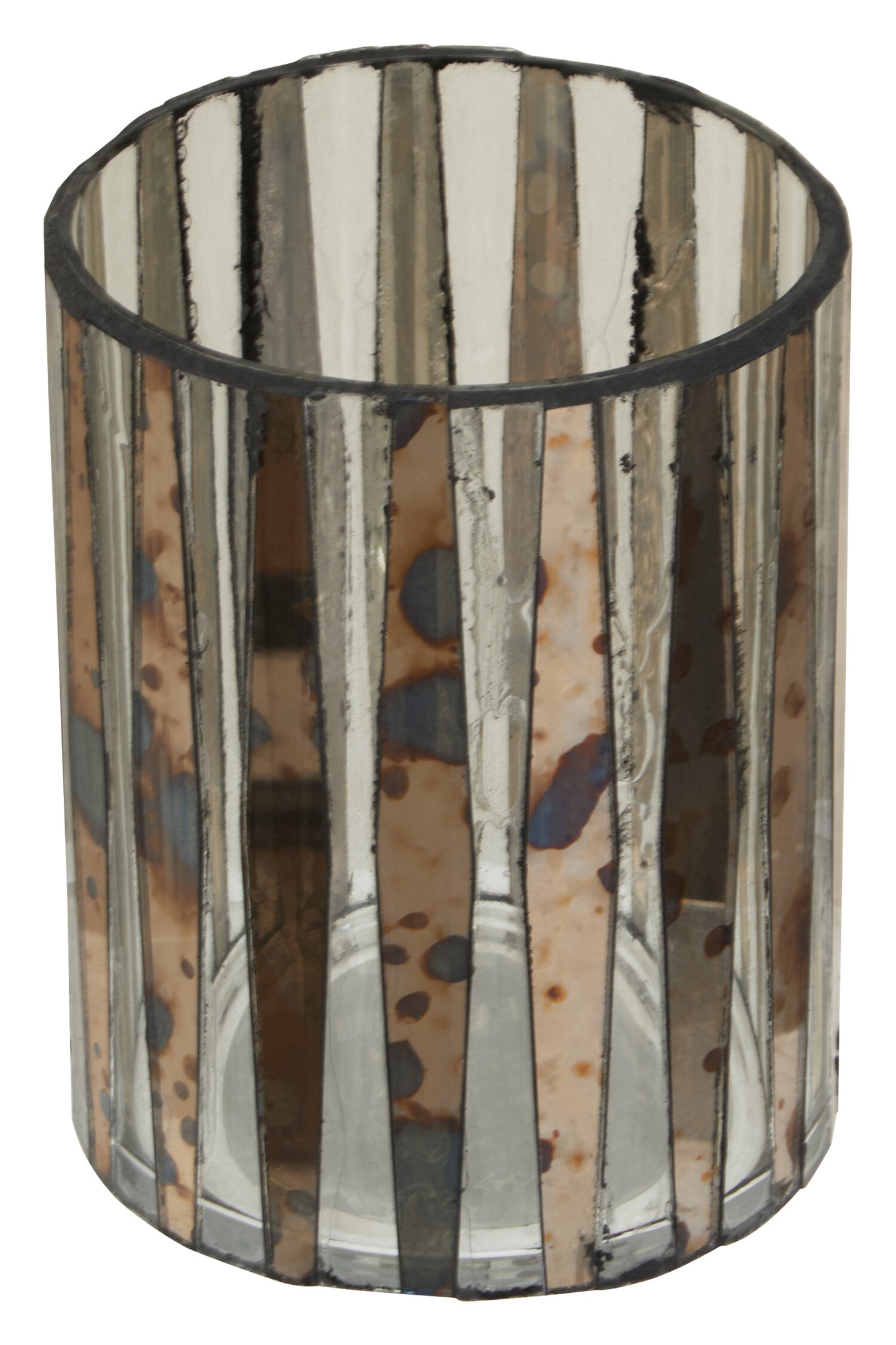 Luxe Decor Small Smoked Antique Glass Candle Holder