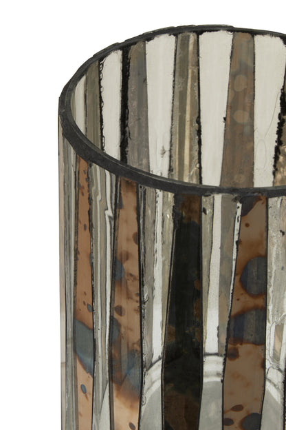 Luxe Decor Small Smoked Antique Glass Candle Holder