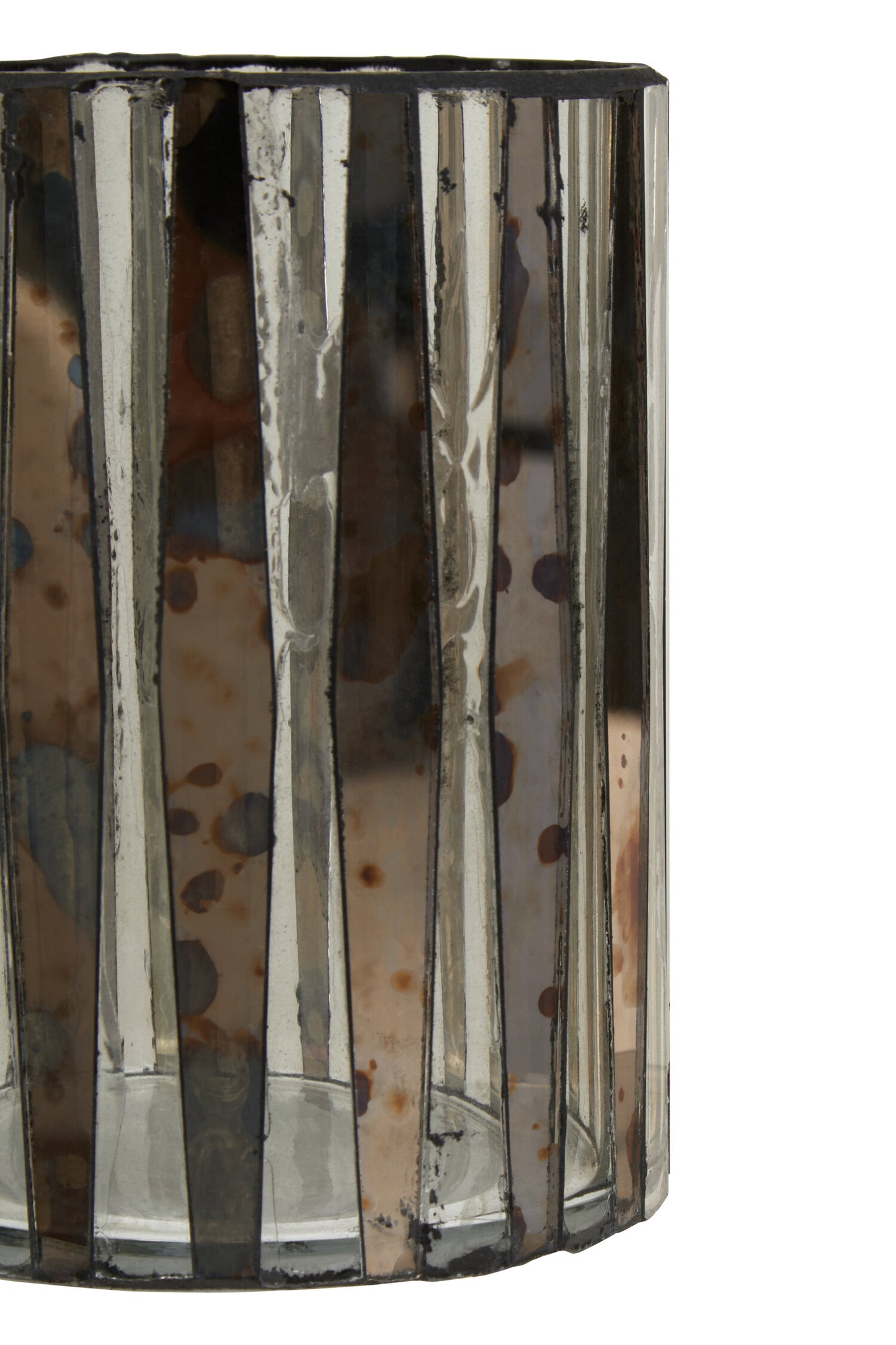 Luxe Decor Small Smoked Antique Glass Candle Holder
