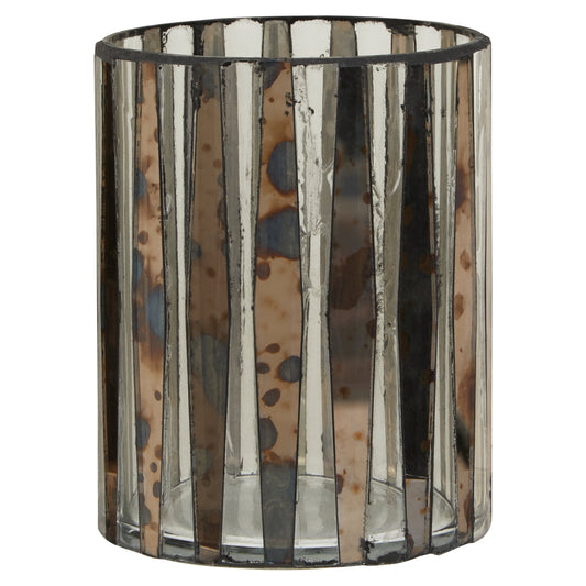 Luxe Decor Small Smoked Antique Glass Candle Holder | Bali & Blue