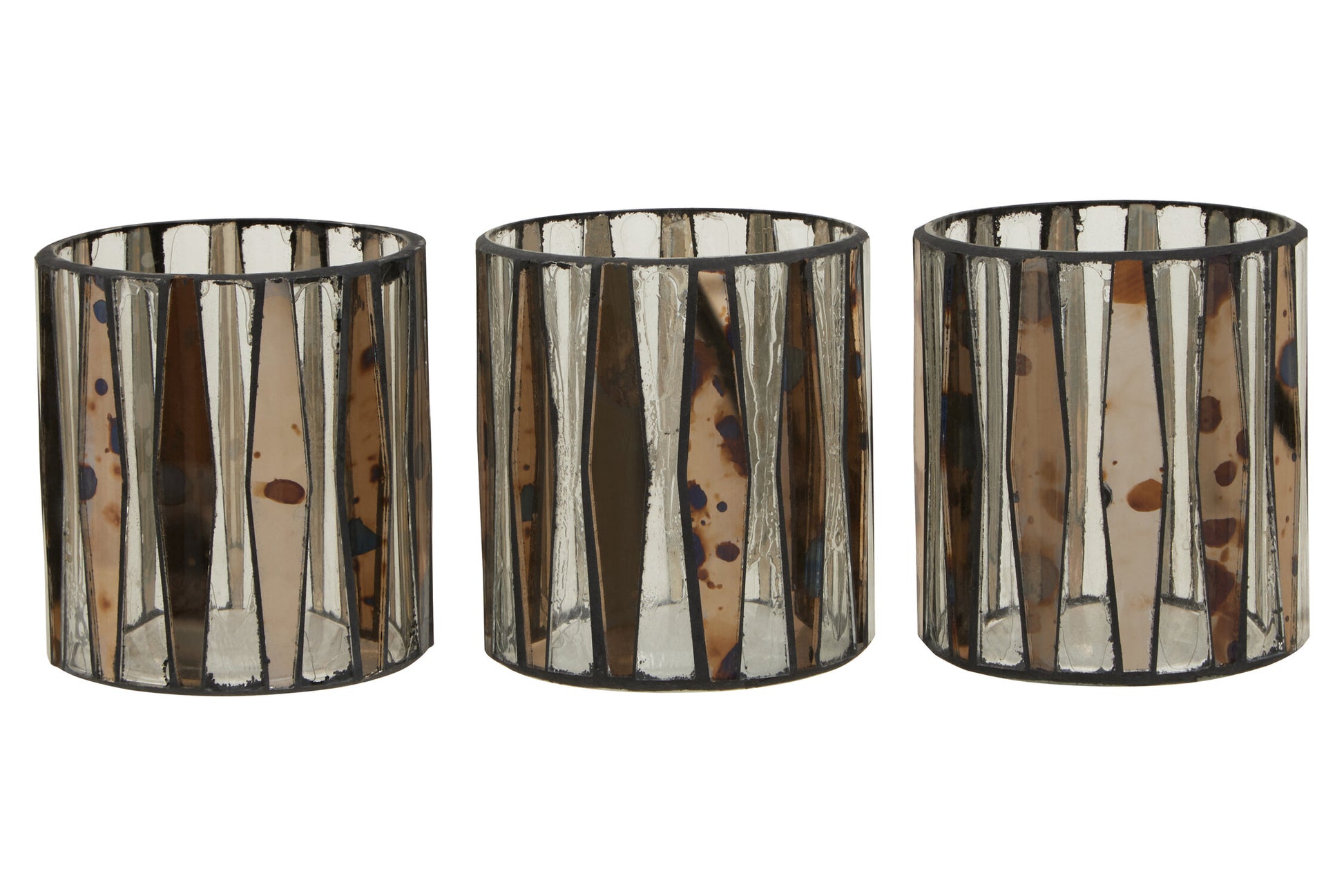 Luxe Decor Set of 3 Smoked Glass Tealight Holders | Bali & Blue