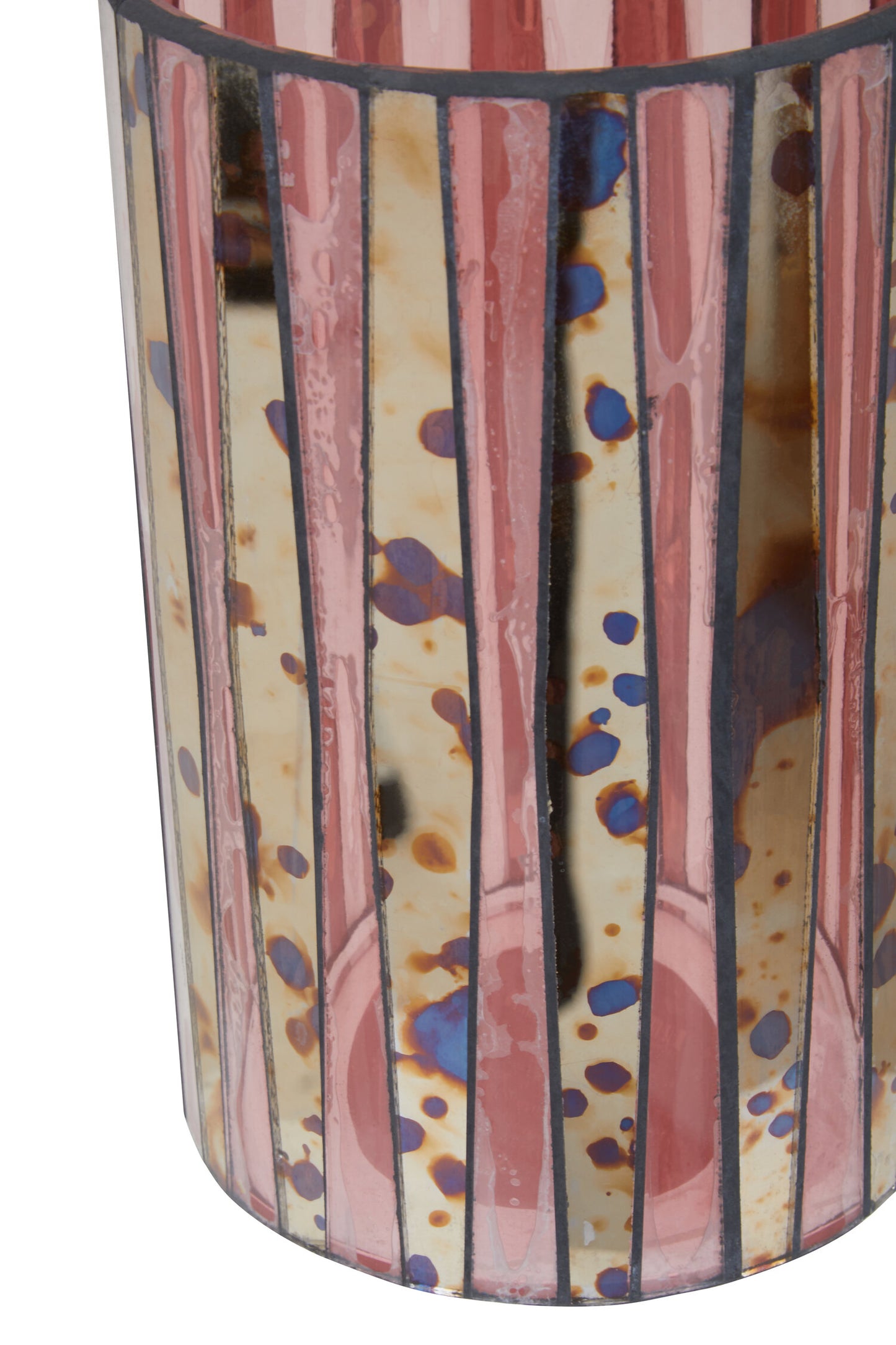 Luxe Decor Large Pink Antique Glass Candle Holder