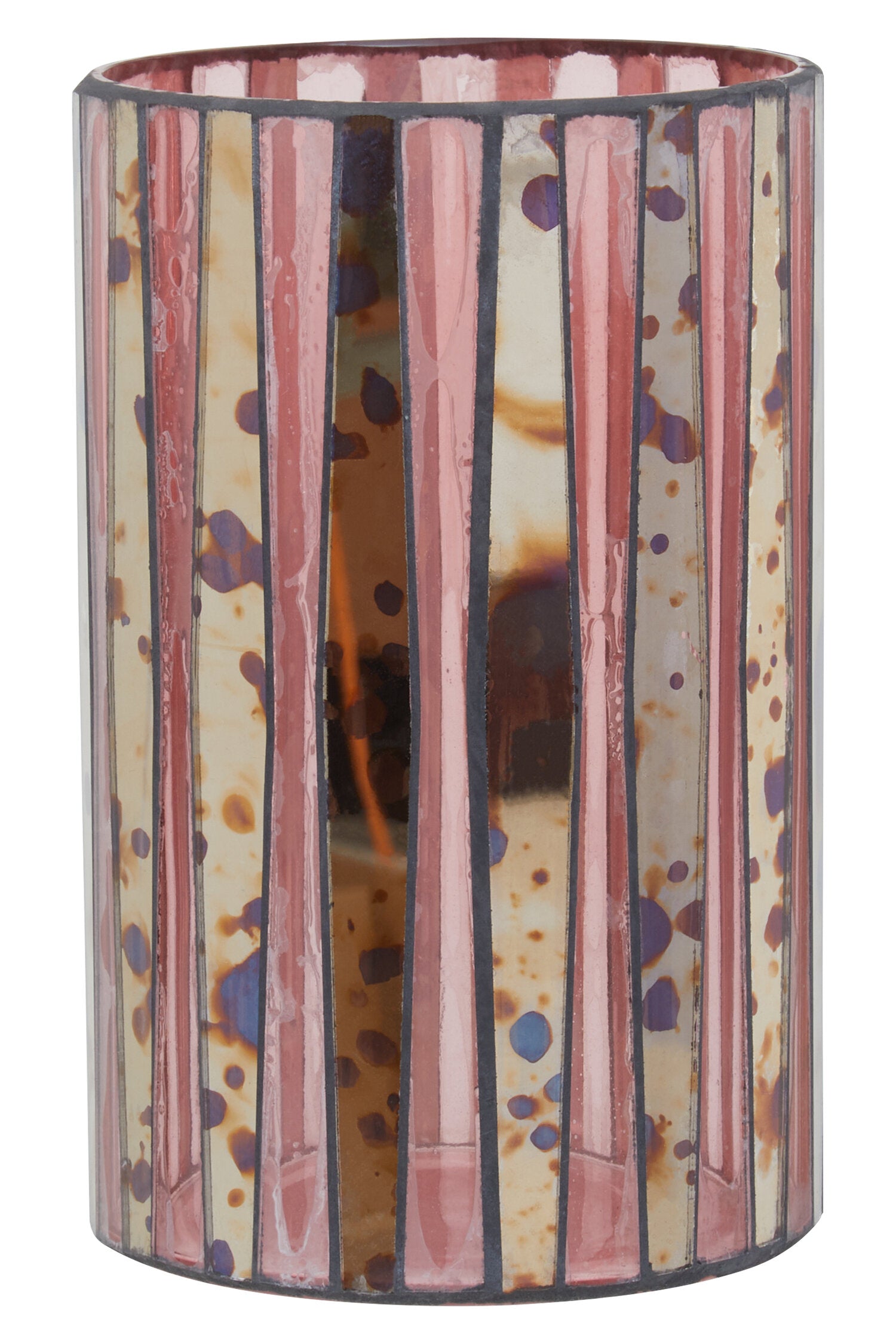 Luxe Decor Large Pink Antique Glass Candle Holder | Bali & Blue