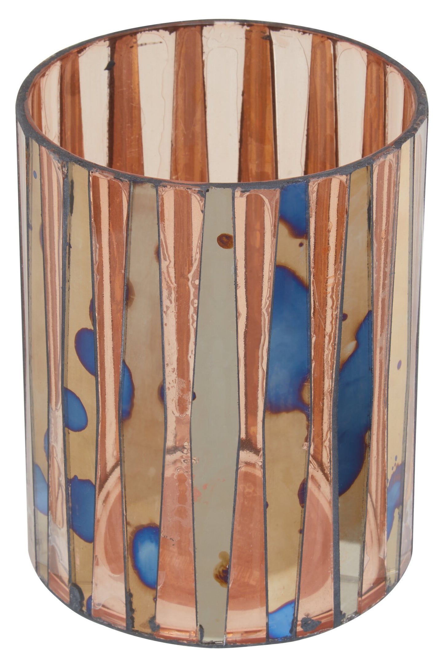 Luxe Decor Small Pink Antique Glass Candle Holder