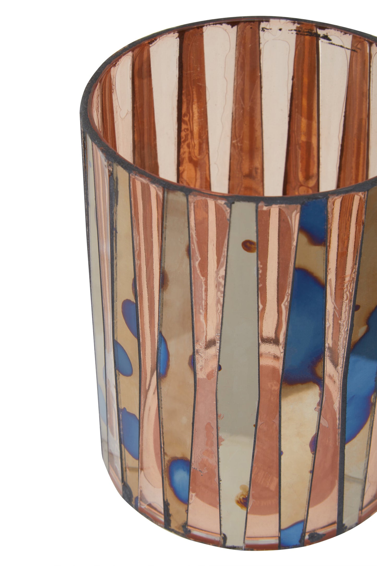 Luxe Decor Small Pink Antique Glass Candle Holder