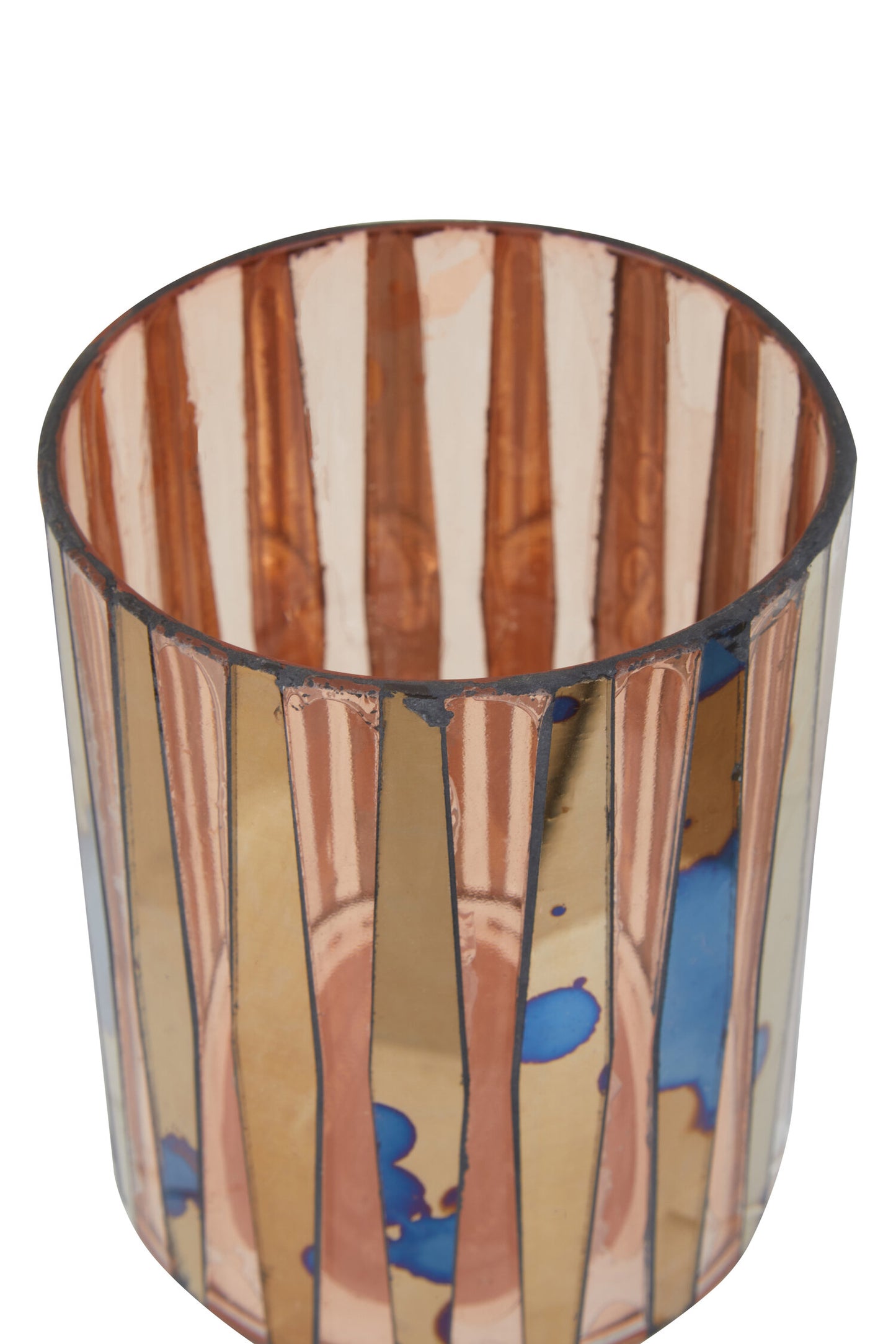 Luxe Decor Small Pink Antique Glass Candle Holder