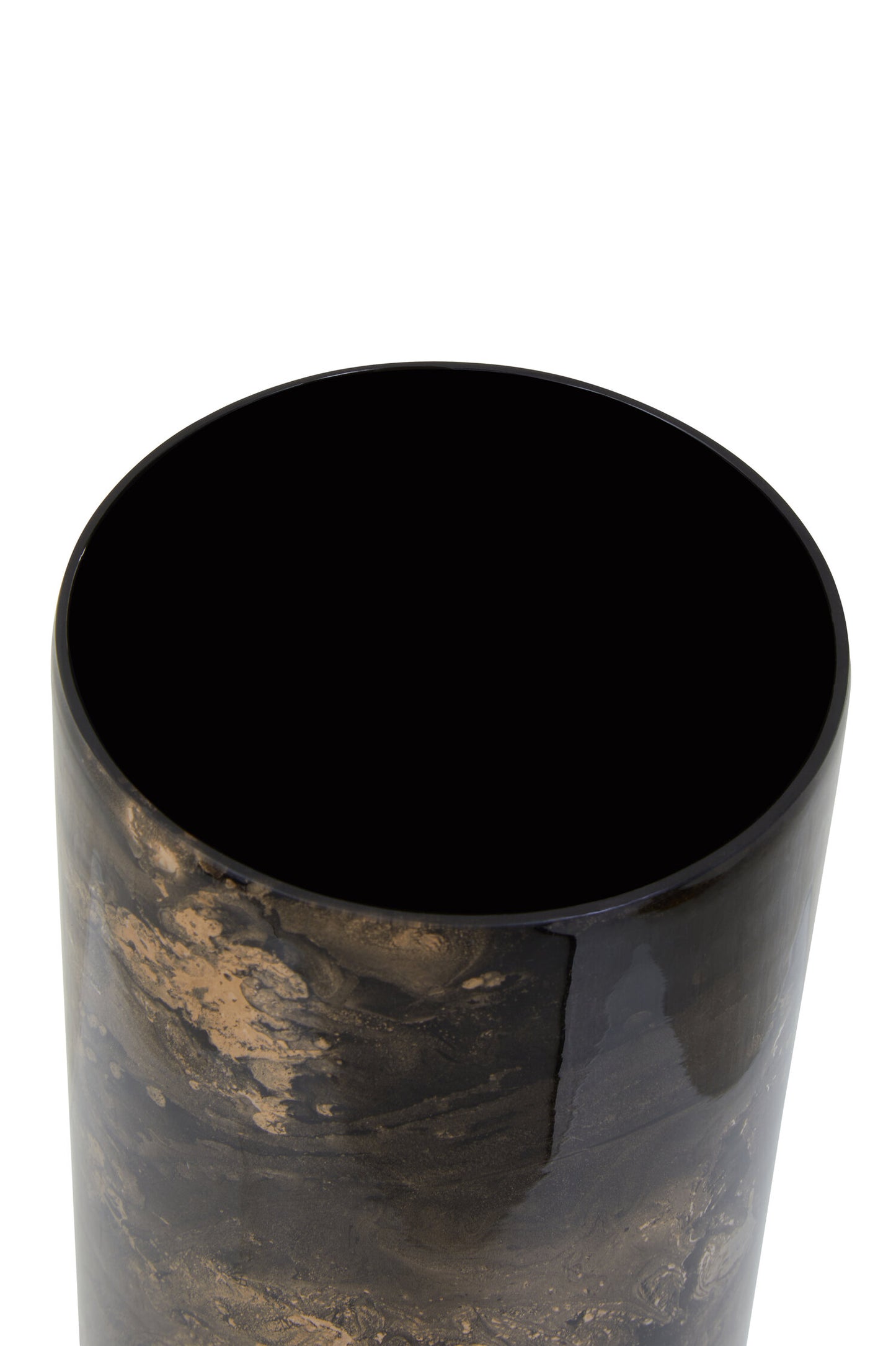 Luxe Decor Large Black Gold Marble Glass Candle Holder