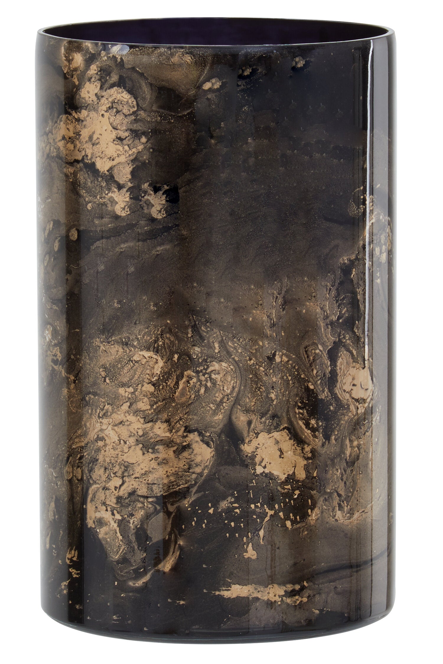 Luxe Decor Large Black Gold Marble Glass Candle Holder | Bali & Blue