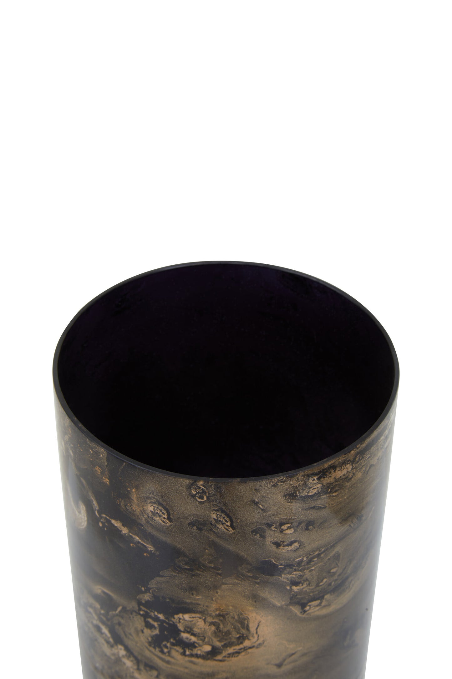 Luxe Decor Small Black Gold Marble Glass Candle Holder