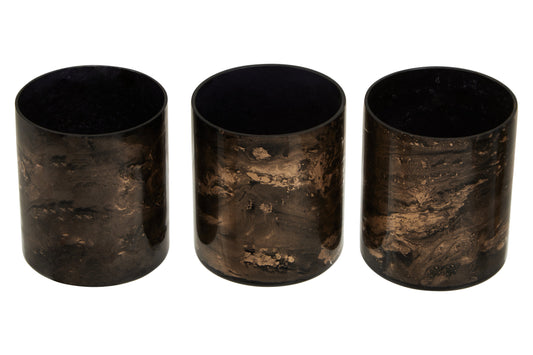 Luxe Decor Set of 3 Black Gold Tealight Holders