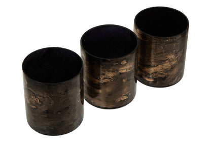 Luxe Decor Set of 3 Black Gold Tealight Holders