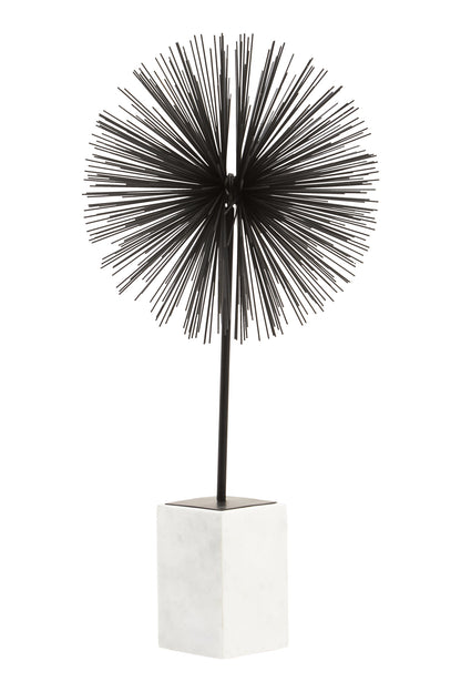 Luxe Decor Black Starburst Sculpture with Marble Base