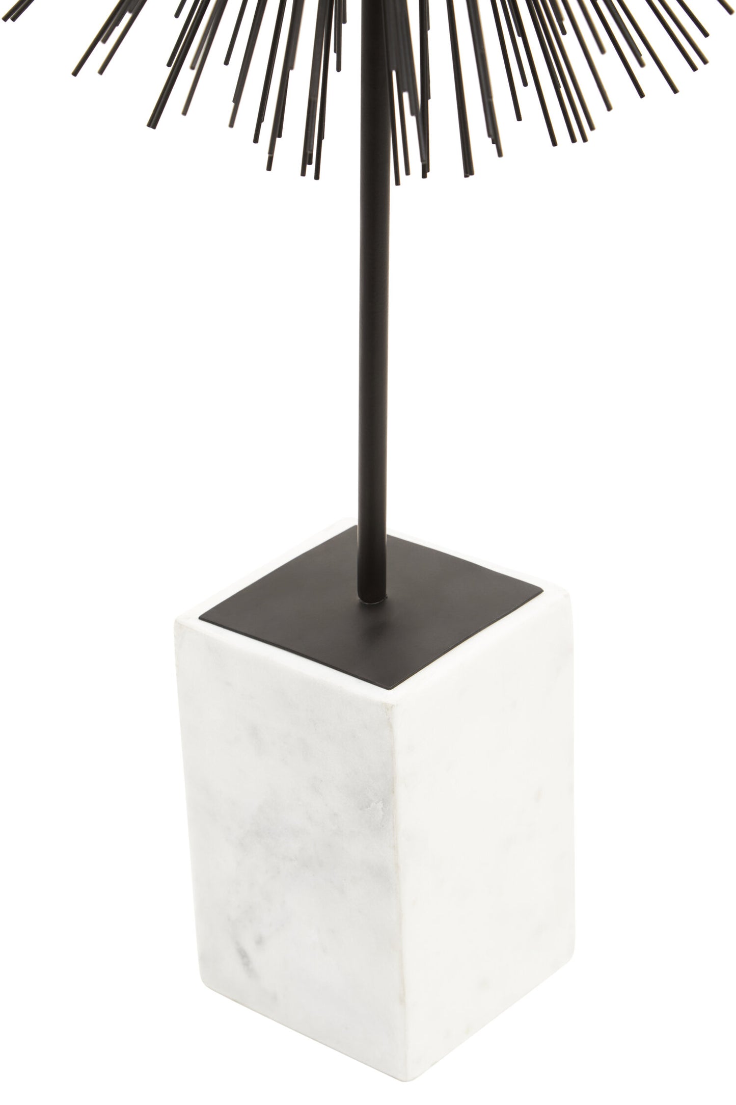 Luxe Decor Black Starburst Sculpture with Marble Base