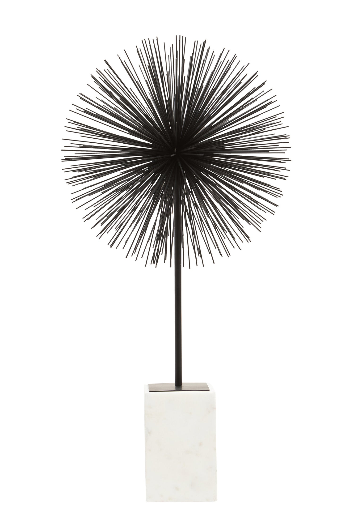 Luxe Decor Black Starburst Sculpture with Marble Base | Bali & Blue